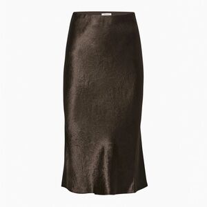 ARITZIA | Slip Satin Midi Skirt in Rich Mocha Brown